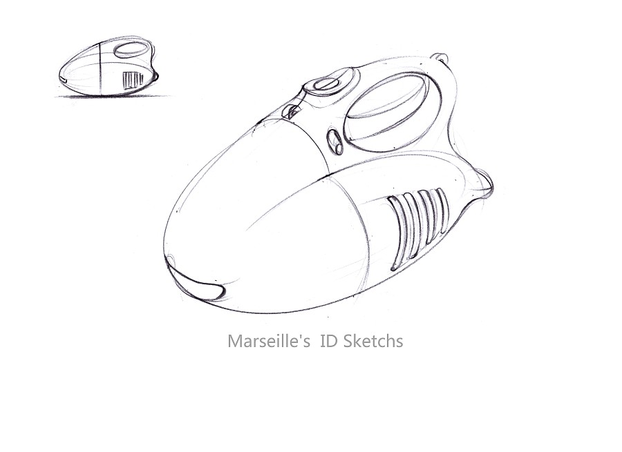 马赛(Mars)手持吸尘器手绘步鄹图|生活用品|工业/产品|海蓝之芯 - 原创设计作品 